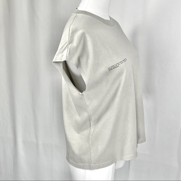 Pangaia Seaweed Fiber Crop Shoulder Tee Stone - Picture 5 of 9